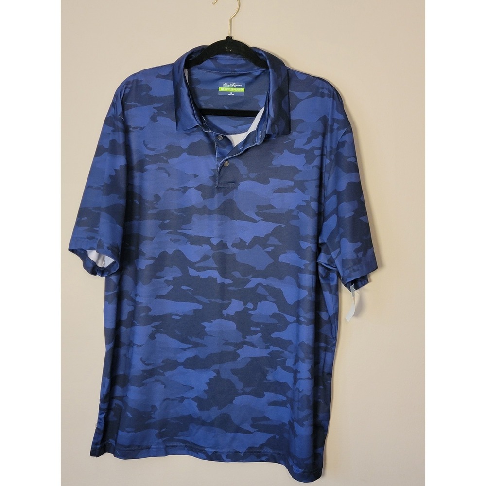 Birdie Bound Shirt Mens XL Camo Print Golf Polo Polyester Short Sleeve‎